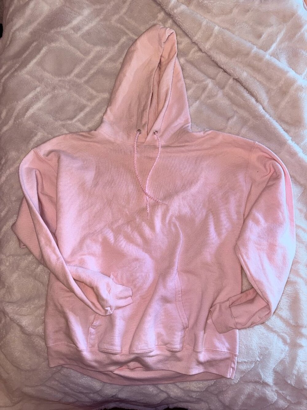 Light Pink Hanes Hoodie Oversized Large Soft Cozy Pullover Minimalist Streetwear